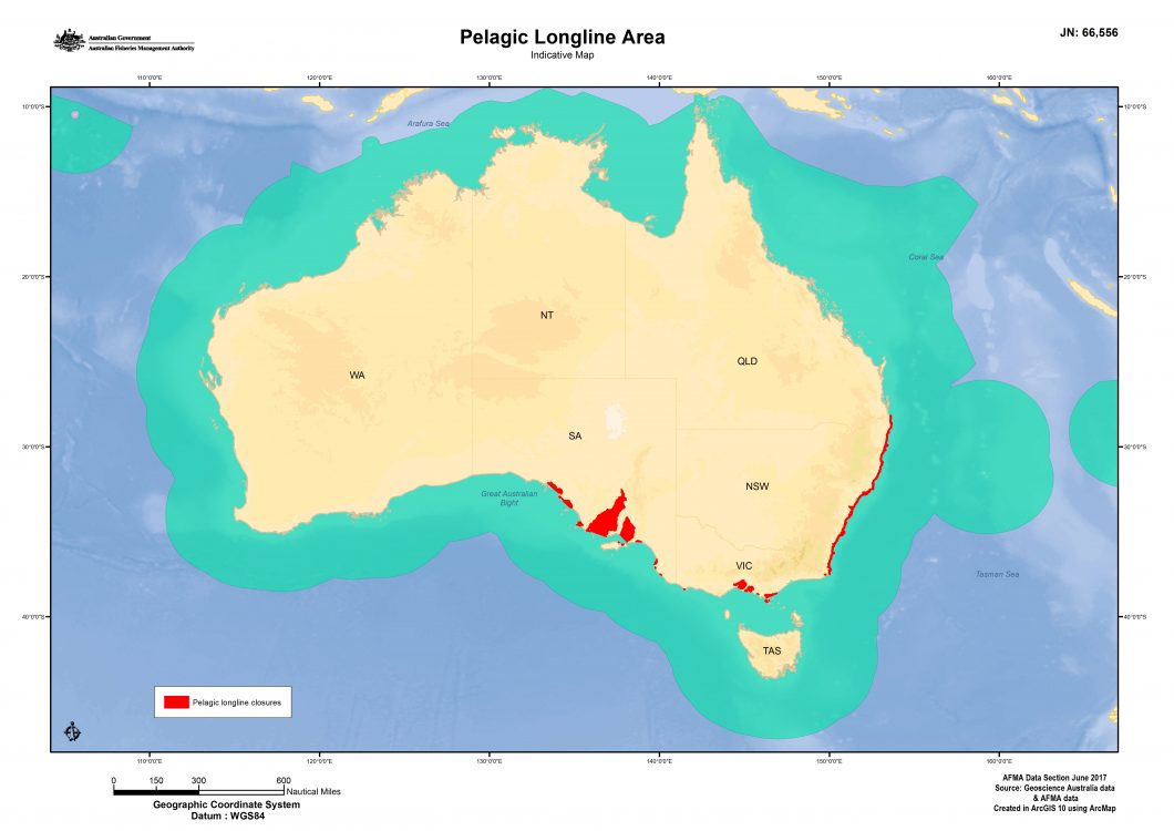 Pelagic longline area map