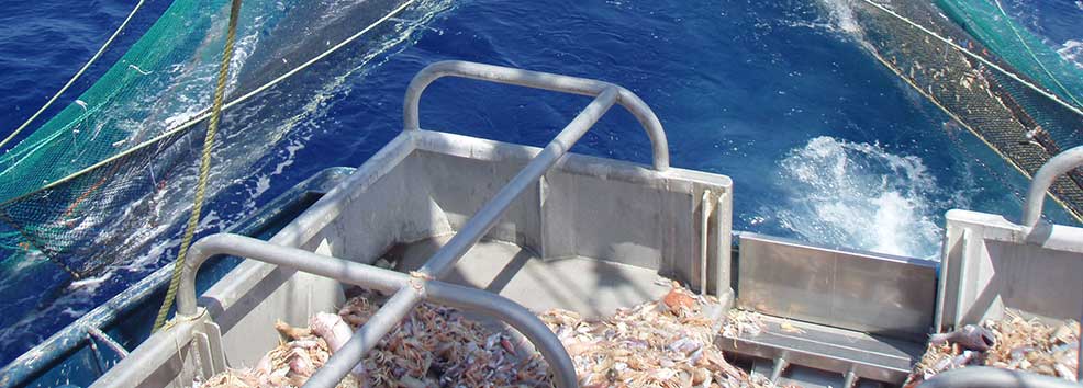 Fishing nets on trawl boat