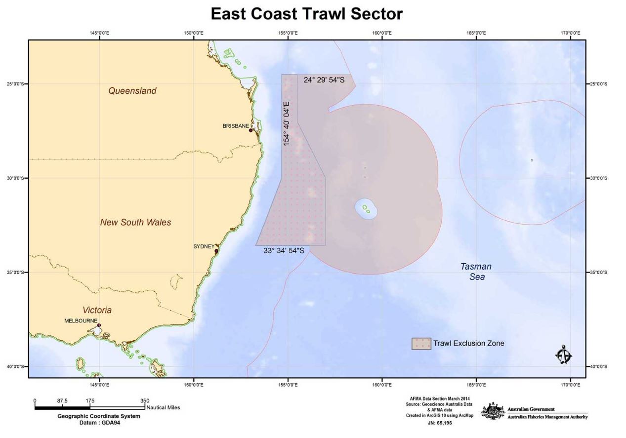 East coast deepwater trawl sector map