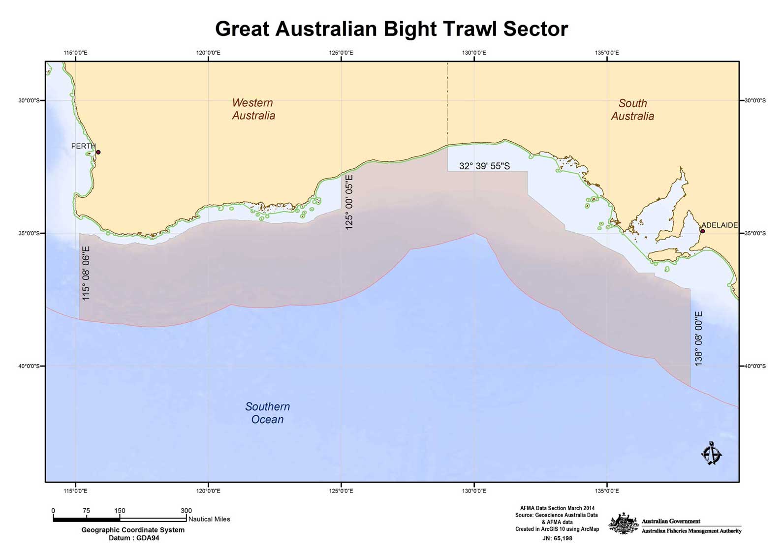 Great Australian Bight Trawl sector map