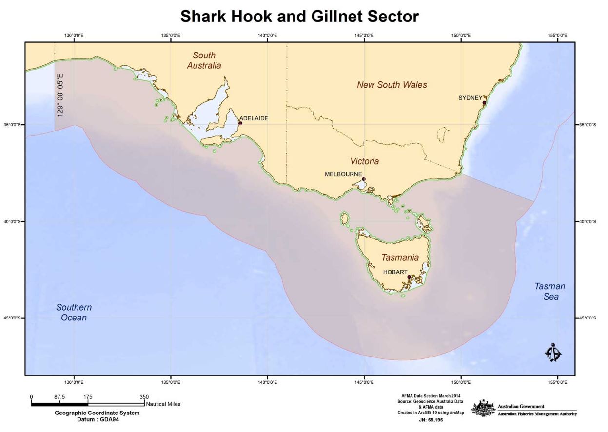Shark hook and shark gillnet map