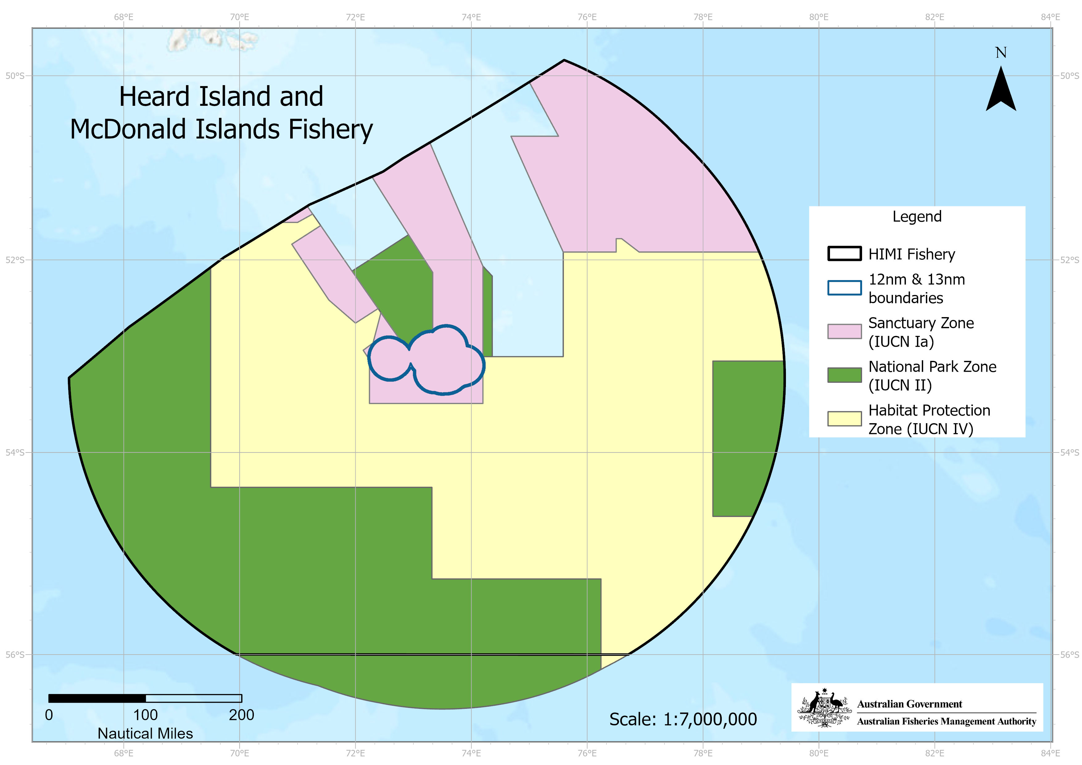 Map of the Heard Island and McDonald Islands Fishery