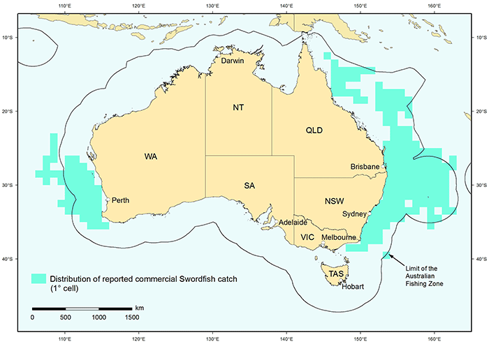 Swordfish distribution map