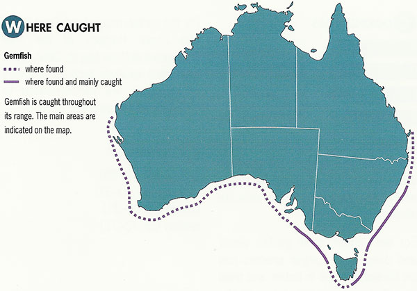 Gemfish distribution map