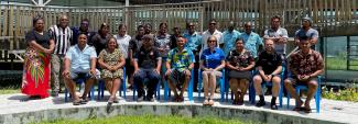 Fishery officers in Kiribati