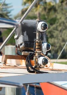 Cameras on top of the boat