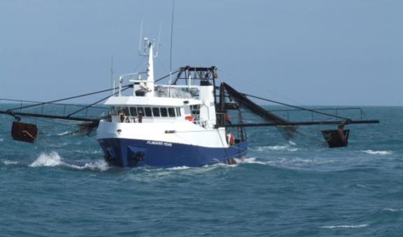 Prawn trawler at sea